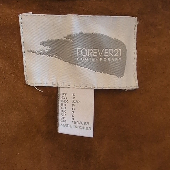 Forever 21 Womens Small Fringe Vest Brown Leather Y2K Western Boho Festival - Picture 6 of 7